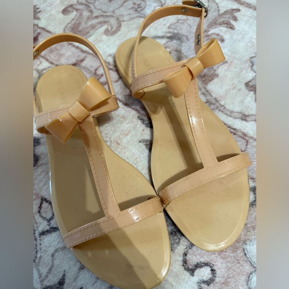 Stuart Weitzman Gel Sandals with Bow Accent